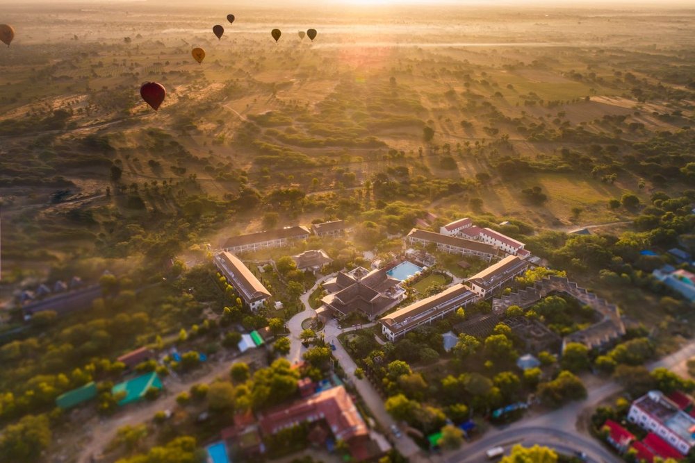 Panoramablick, Amata Garden Resort Bagan, Myanmar Rundreisen